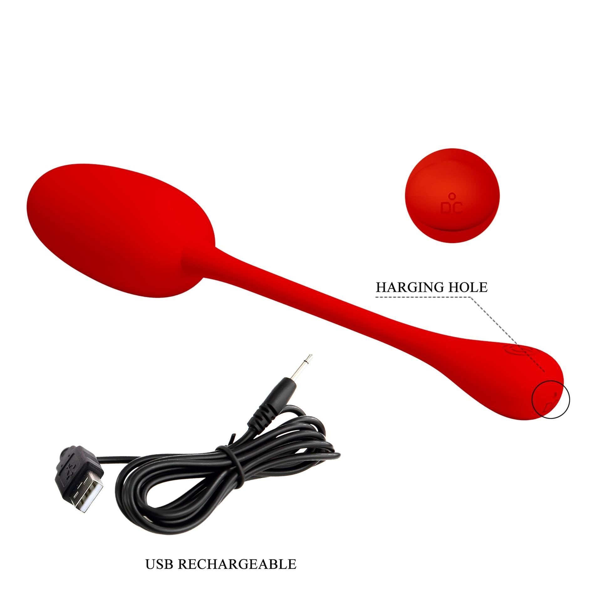 12-PRETTY LOVE - KNUCKER Red, 12 vibration functions Memory function-12