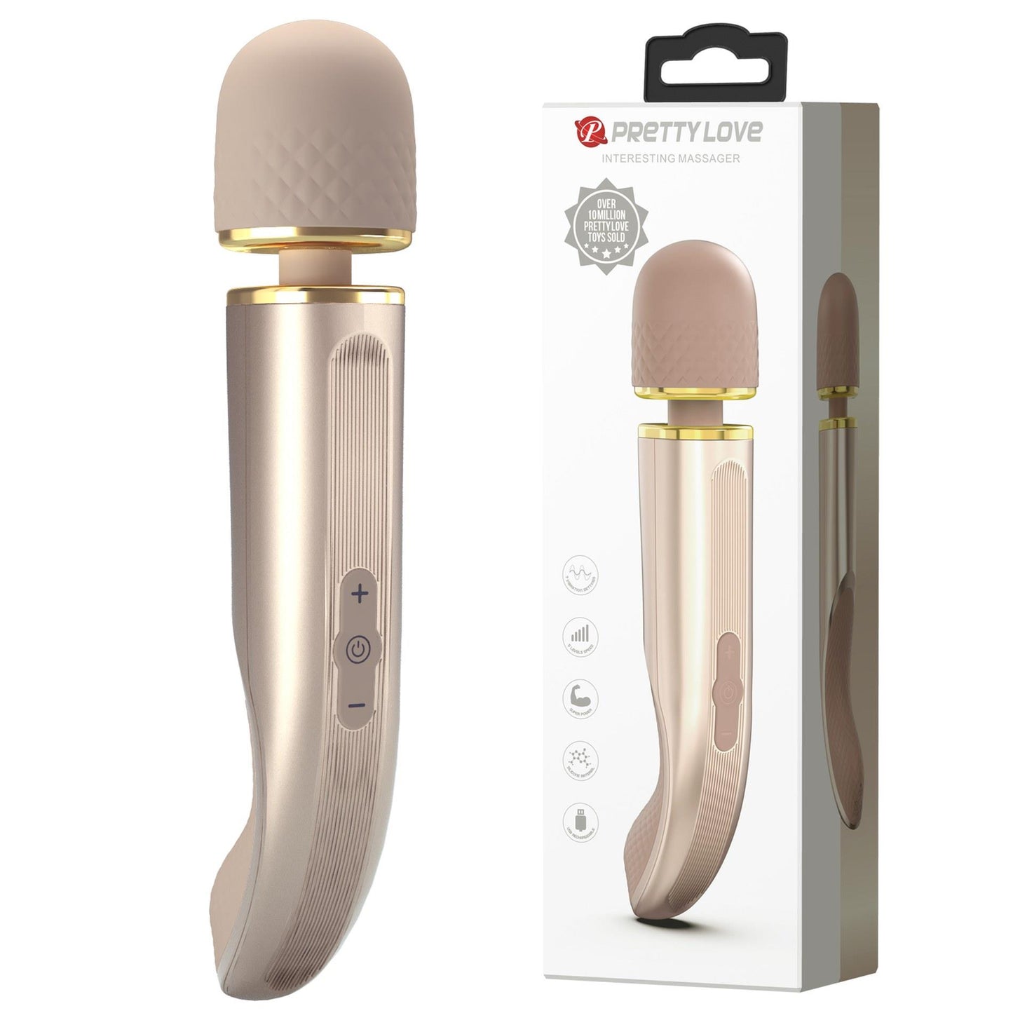 1-PRETTY LOVE - Interesting Massager Gold 5 levels of speed control 7 vibration functions-1