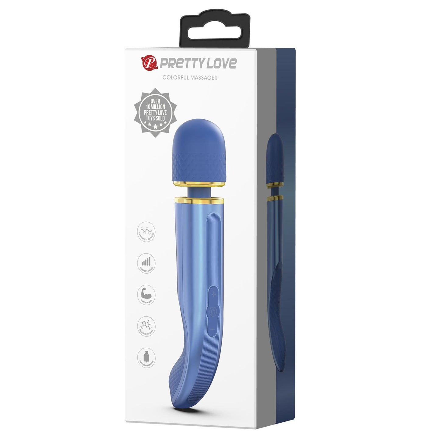 2-PRETTY LOVE - Colorful Massager Blue, 7 vibration functions 5 levels of speed control-2