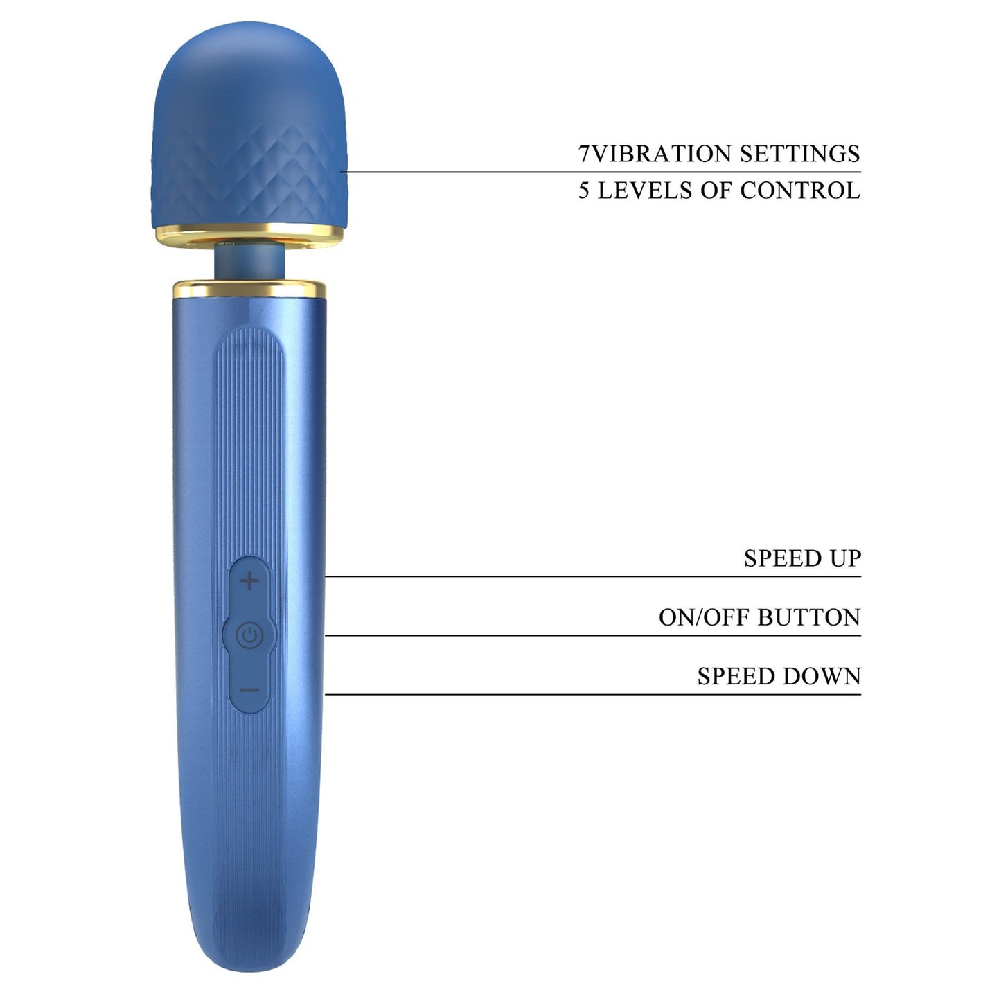 10-PRETTY LOVE - Colorful Massager Blue, 7 vibration functions 5 levels of speed control-10