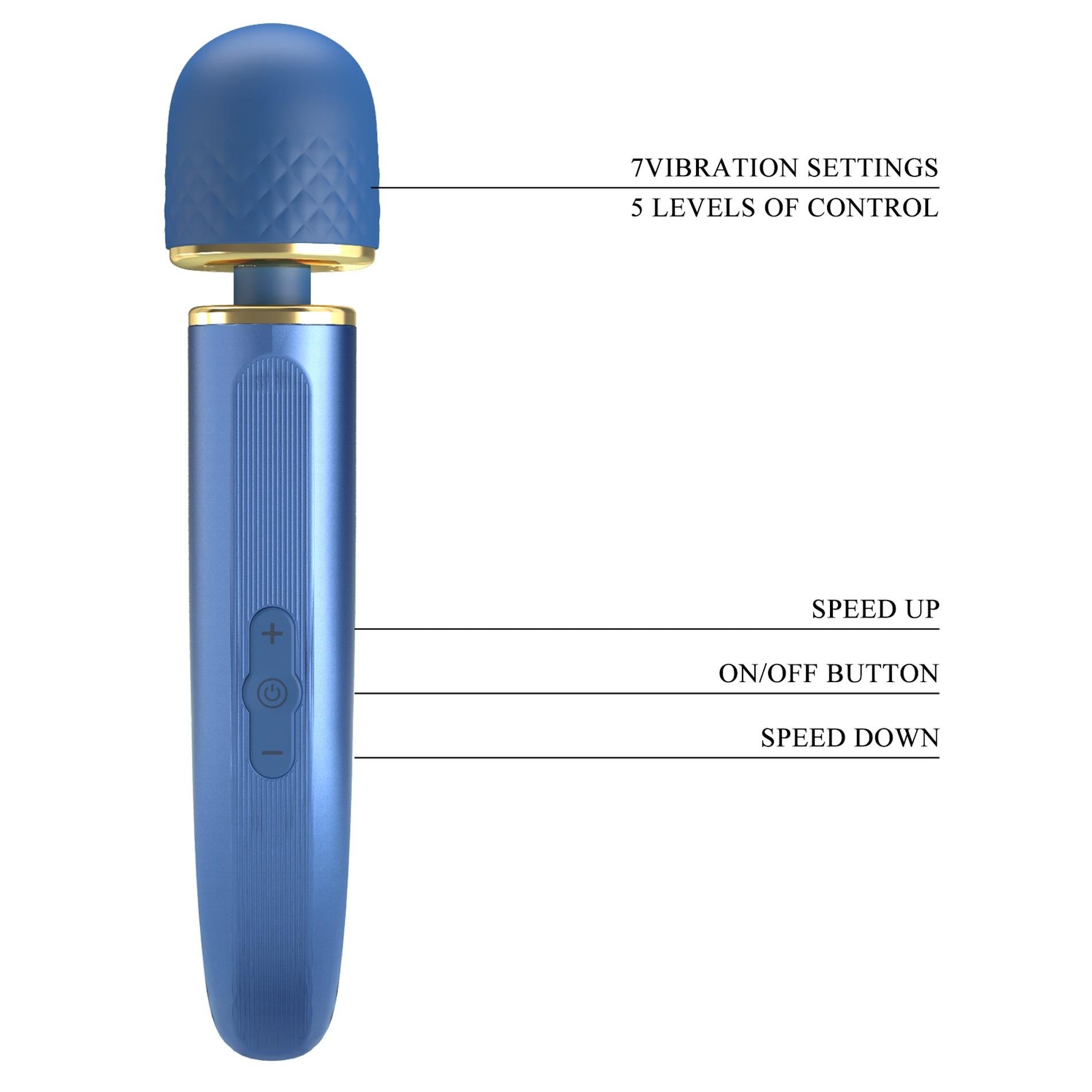 10-PRETTY LOVE - Colorful Massager Blue, 7 vibration functions 5 levels of speed control-10