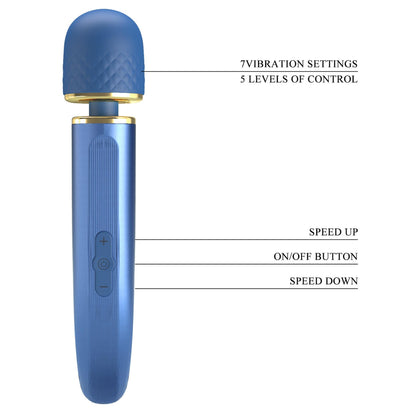 10-PRETTY LOVE - Colorful Massager Blue, 7 vibration functions 5 levels of speed control-10