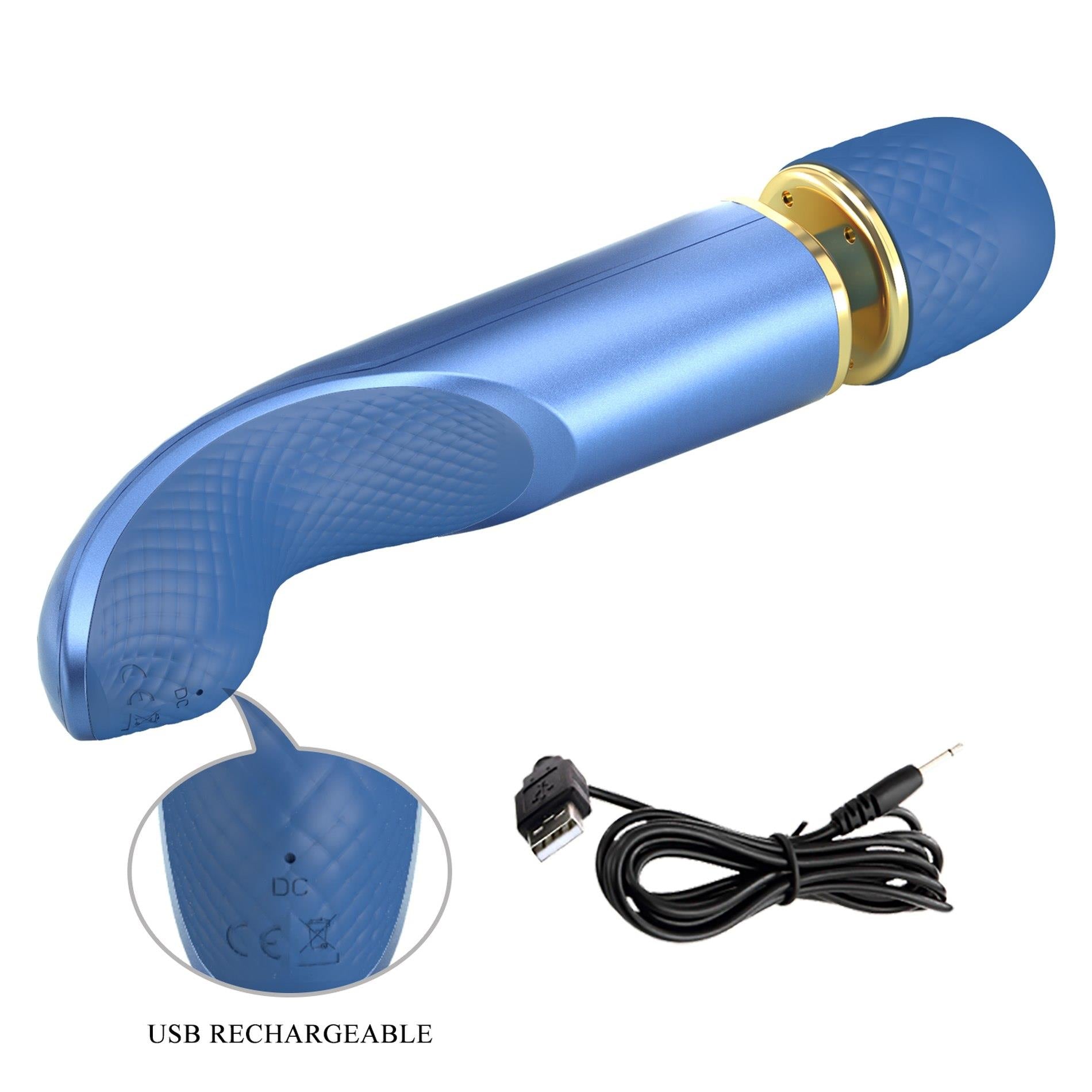12-PRETTY LOVE - Colorful Massager Blue, 7 vibration functions 5 levels of speed control-12