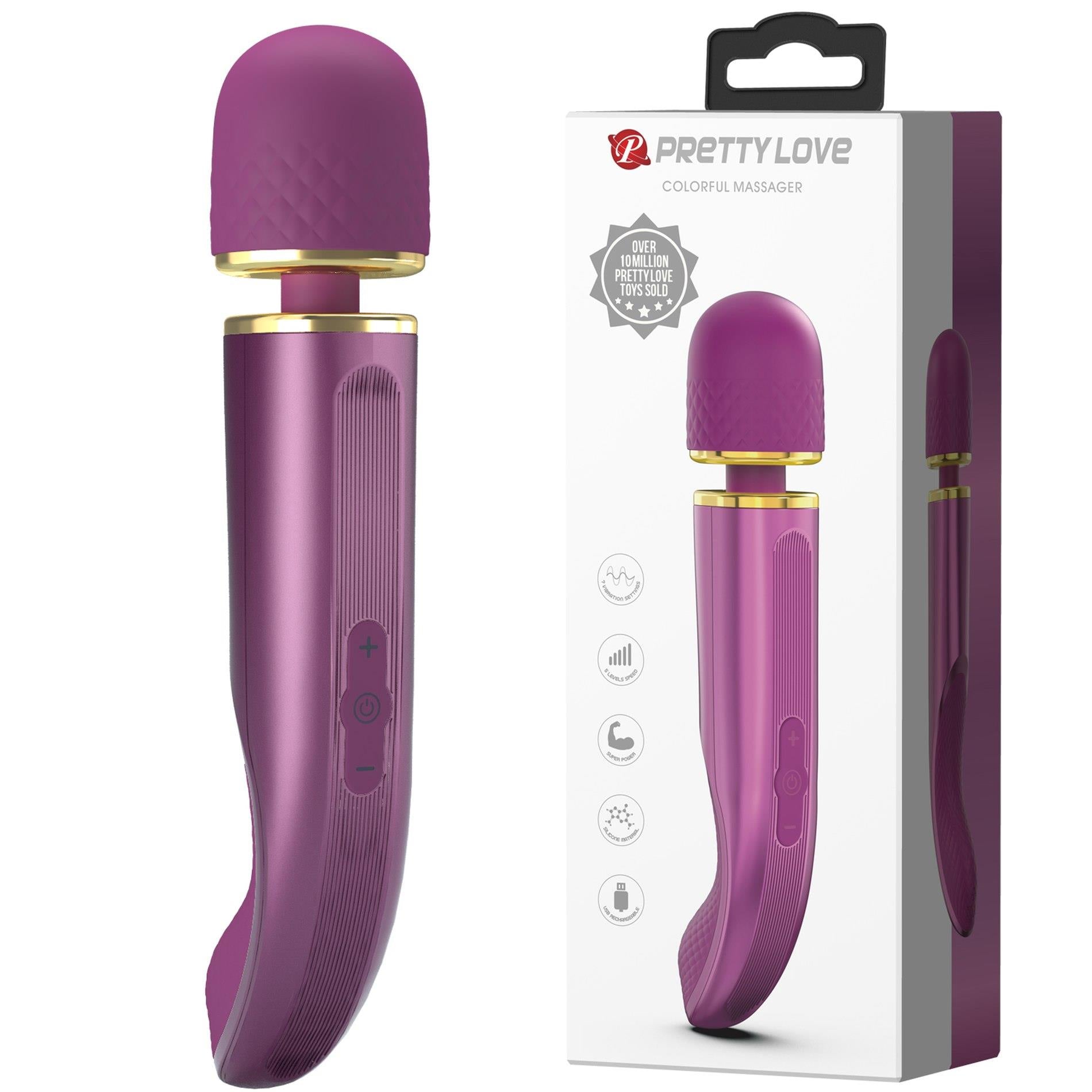 1-PRETTY LOVE - Colorful Massager, 7 vibration functions 5 levels of speed control-1