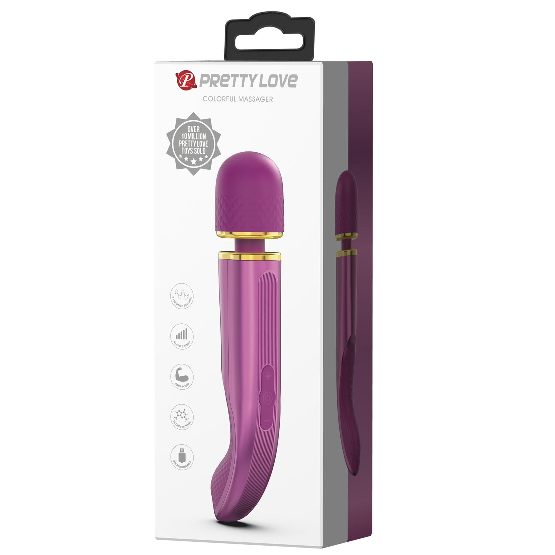 2-PRETTY LOVE - Colorful Massager, 7 vibration functions 5 levels of speed control-2