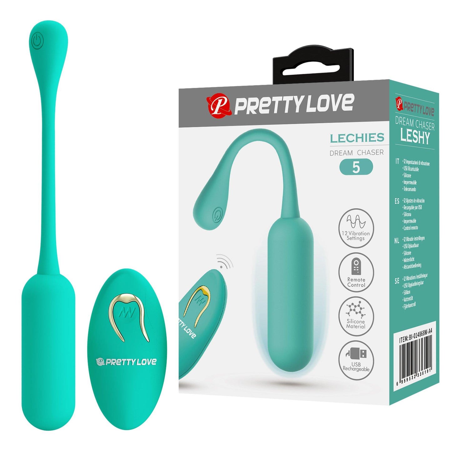 1-PRETTY LOVE - LECHIES  Dream chaser 5, Green, Wireless remote control 12 vibration functions Memory function-1