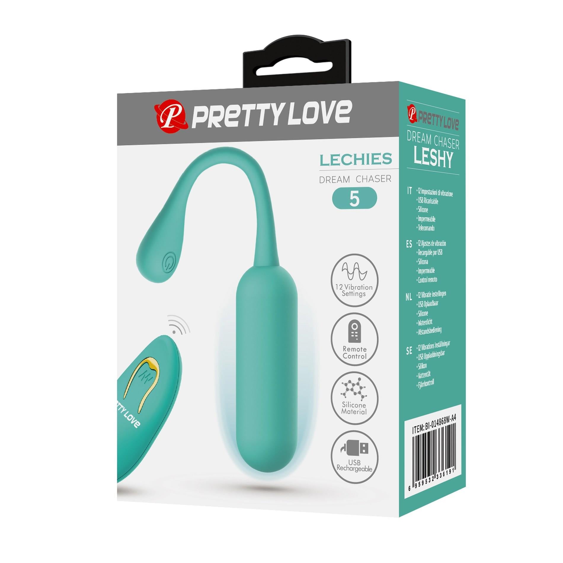 10-PRETTY LOVE - LECHIES  Dream chaser 5, Green, Wireless remote control 12 vibration functions Memory function-10