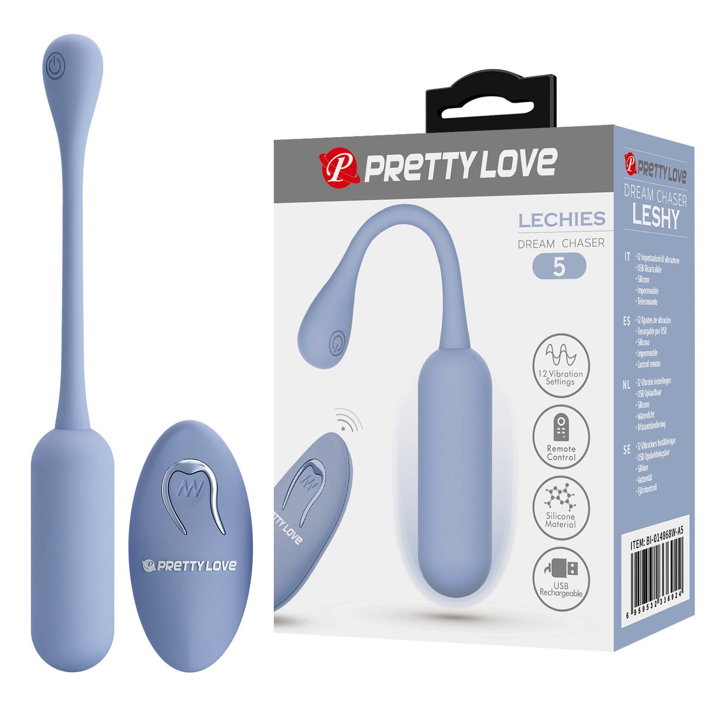 10-PRETTY LOVE - LECHIES  Dream chaser 5, Blue, Wireless remote control 12 vibration functions Memory function-10