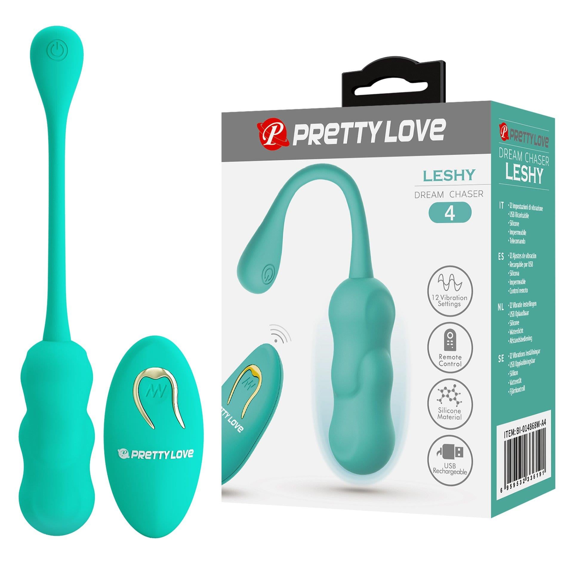 1-PRETTY LOVE - LESHY Dream Chaser 4, Green, 12 vibration functions Wireless remote control-1