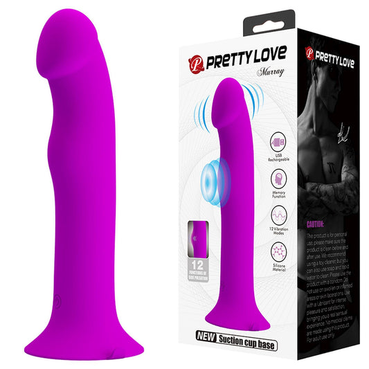 1-Dildo z przyssawką wibrator analny waginalny 12 trybów wibracji pulsacji-1