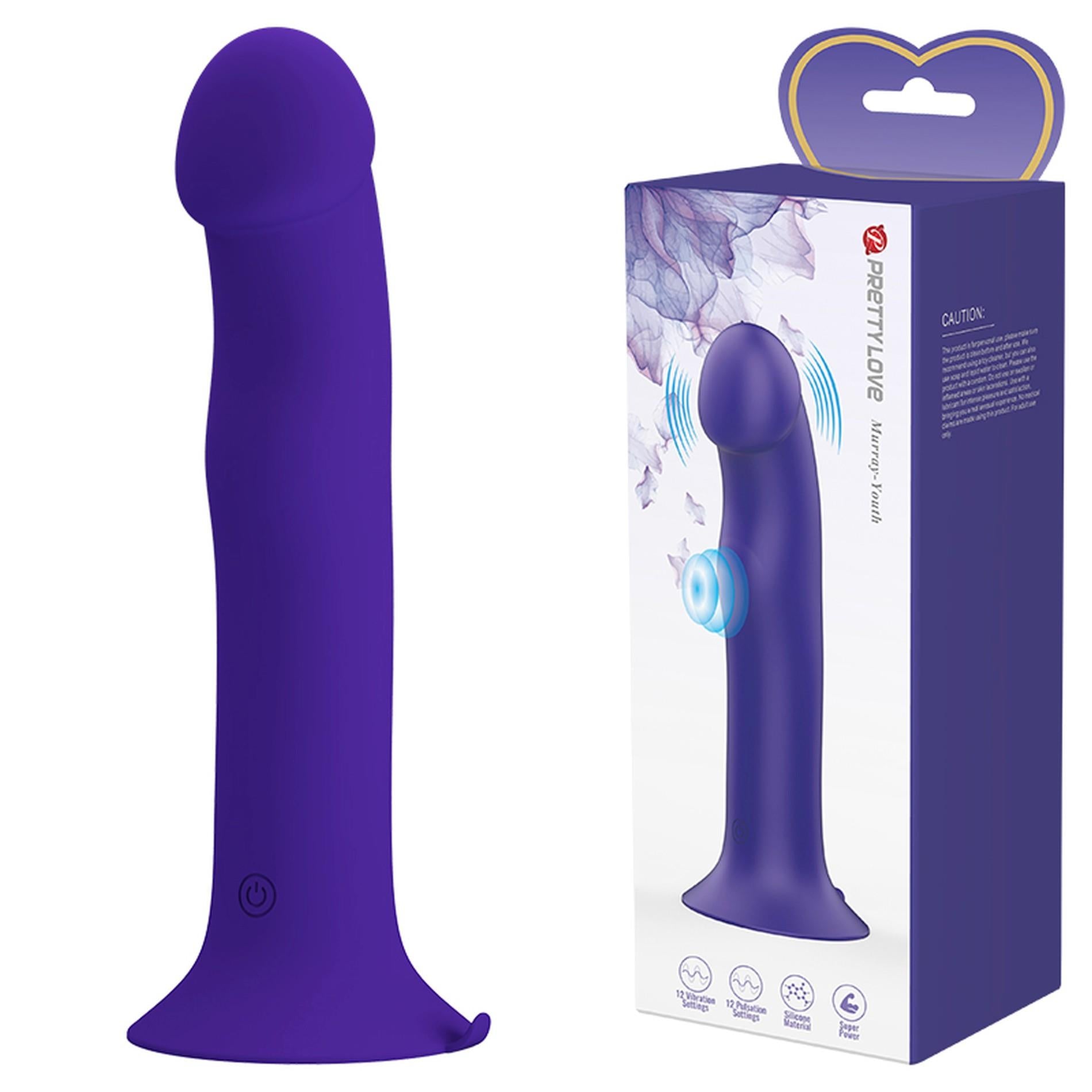 1-Dildo z przyssawką wibrator analny waginalny 12 trybów wibracji i pulsacji-1