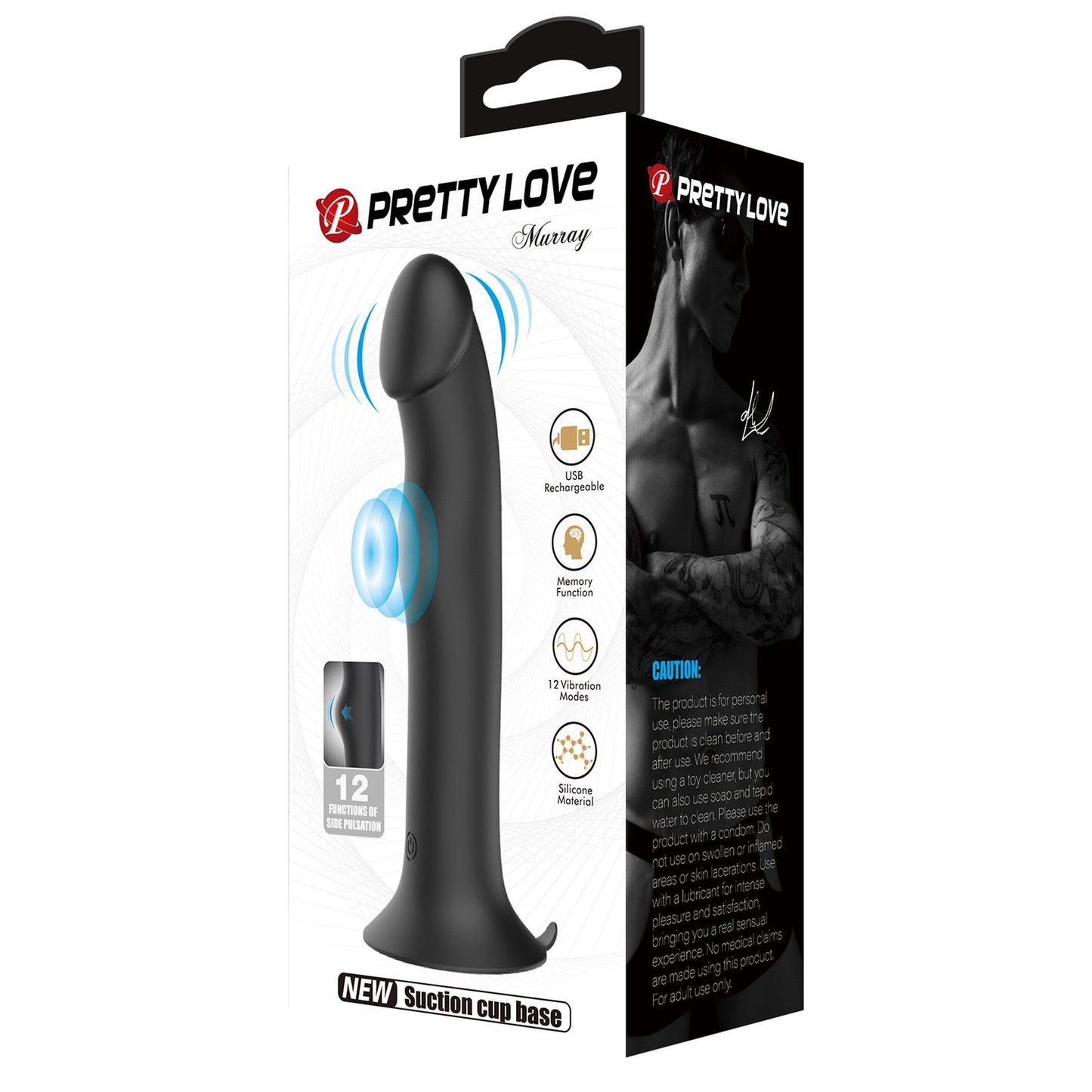8-Dildo wibrujące z przyssawką analne waginalne 12 trybów wibracji pulsacji-8