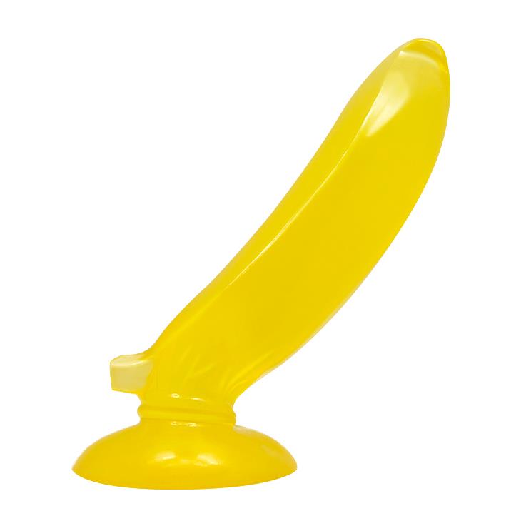 1-Żółty banan gładkie żelowe dildo z przyssawką-1