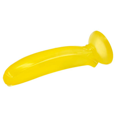 3-Żółty banan gładkie żelowe dildo z przyssawką-3