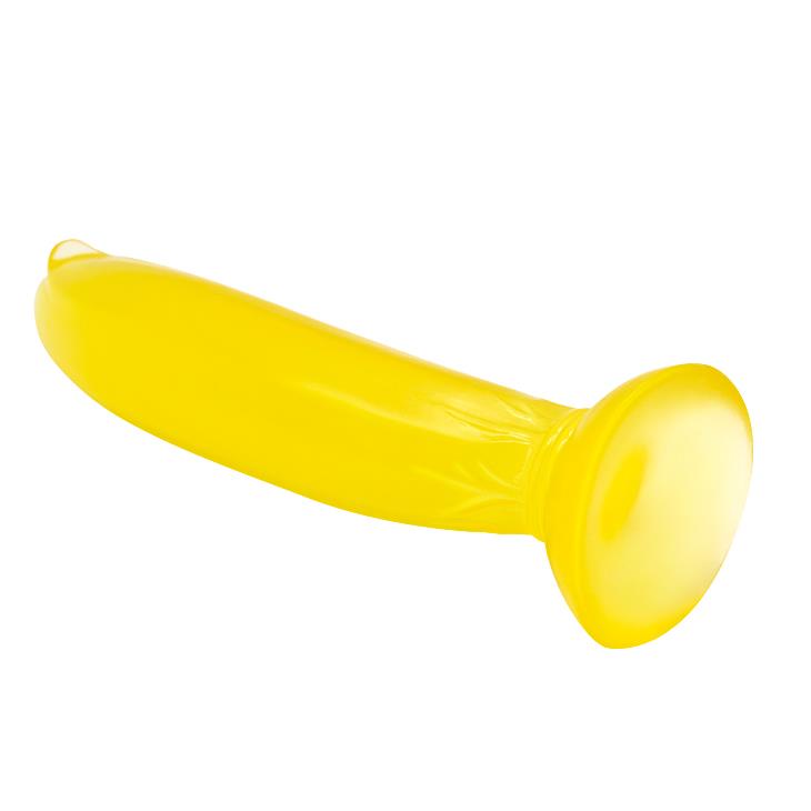 4-Żółty banan gładkie żelowe dildo z przyssawką-4