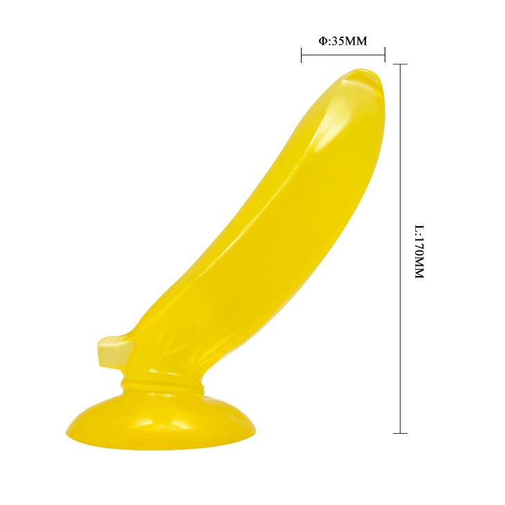 5-Żółty banan gładkie żelowe dildo z przyssawką-5
