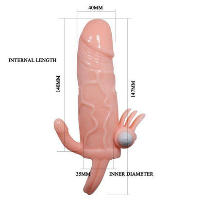 5-Wydłużająca nakładka na penisa wibruje stymulująca-5