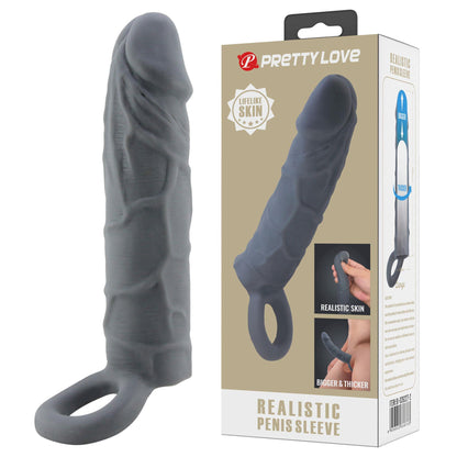 1-PRETTY LOVE - Realistic Penis Sleeve, TPR-1