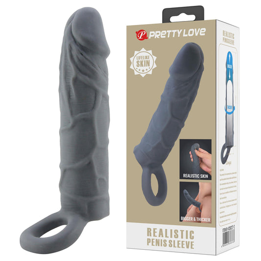 1-PRETTY LOVE - Realistic Penis Sleeve, TPR-1