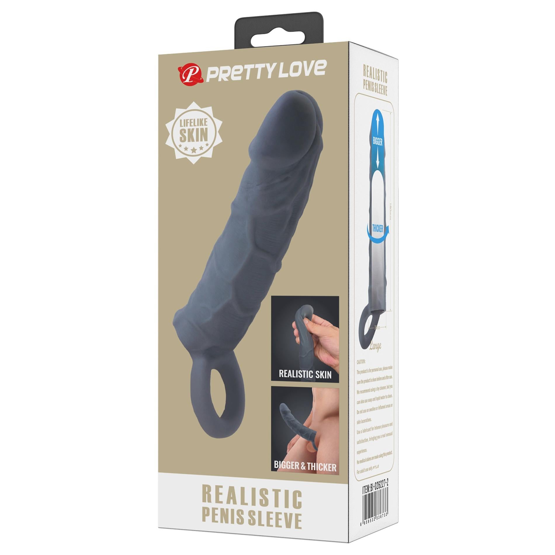12-PRETTY LOVE - Realistic Penis Sleeve, TPR-12