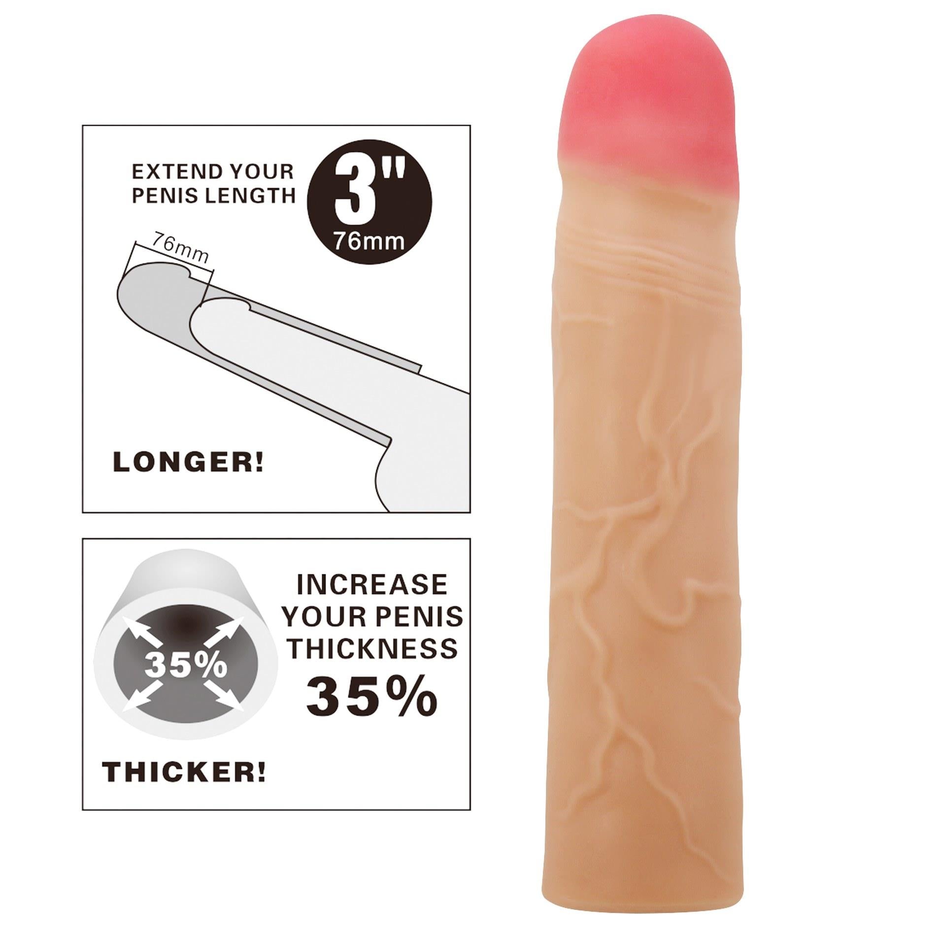 2-PRETTY LOVE - Kylian Flesh, Extend your penis lenghth 3'' (76mm)-2