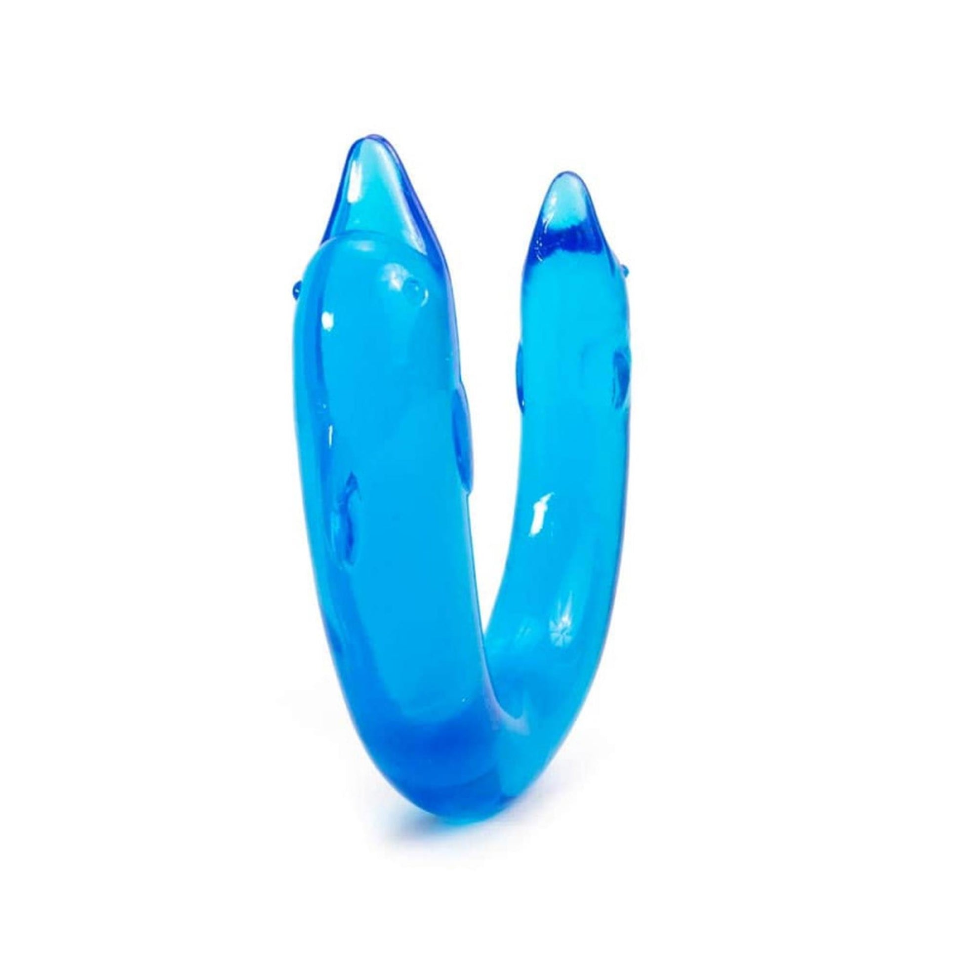 1-Niebieskie podwójne dildo do sexu kształt delfina-1
