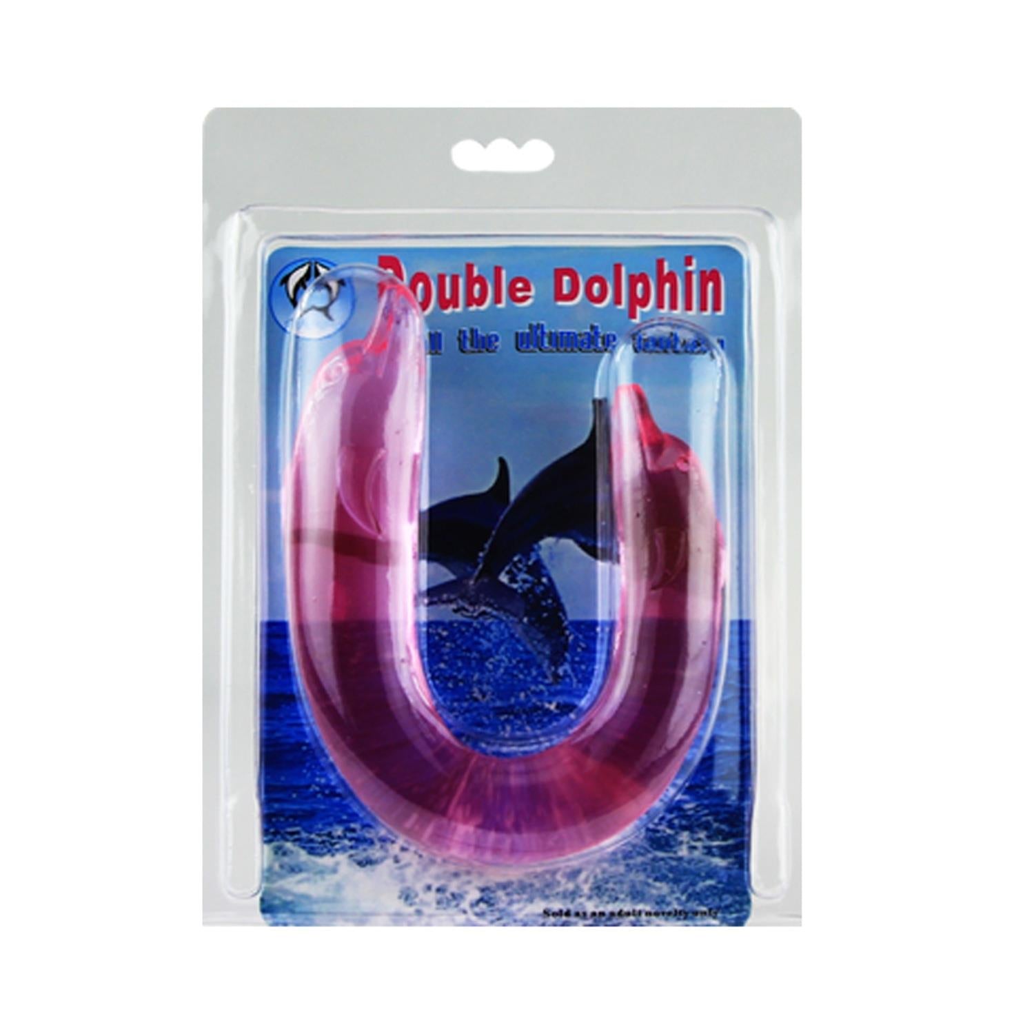 5-Podwójne różowe dildo z końcówką delfina 30,5 cm-5