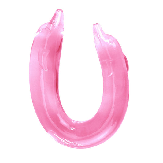 2-Podwójne różowe dildo z końcówką delfina 30,5 cm-2