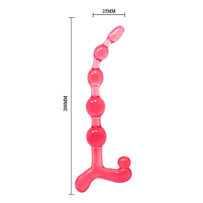5-koraliki sonda analna silikonowe 20cm różne kolory-5