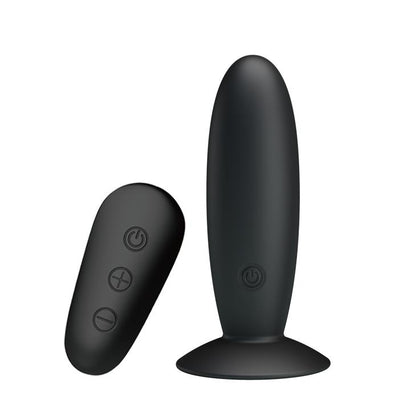 1-Korek analny silikonowy gładki wibrujący 11 cm-1
