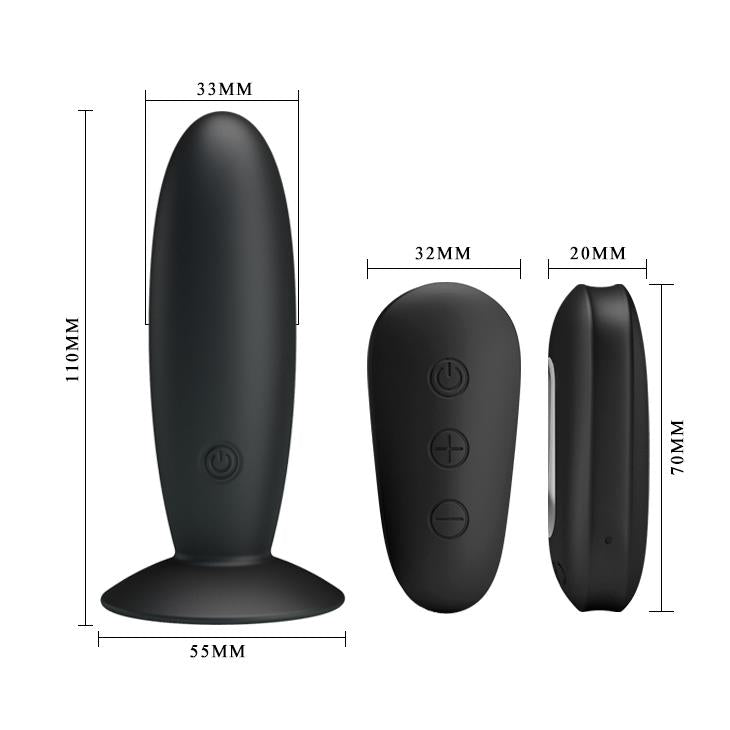 5-Korek analny silikonowy gładki wibrujący 11 cm-5