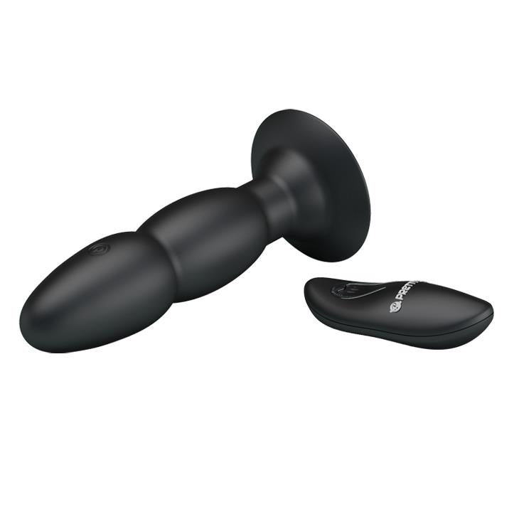 3-Wibrujący korek analny z przyssawką pilotem 14cm-3
