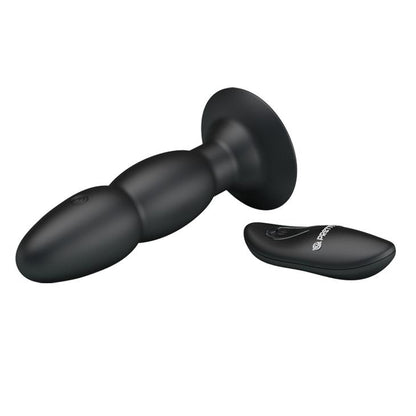 3-Wibrujący korek analny z przyssawką pilotem 14cm-3