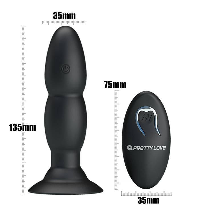 6-Wibrujący korek analny z przyssawką pilotem 14cm-6