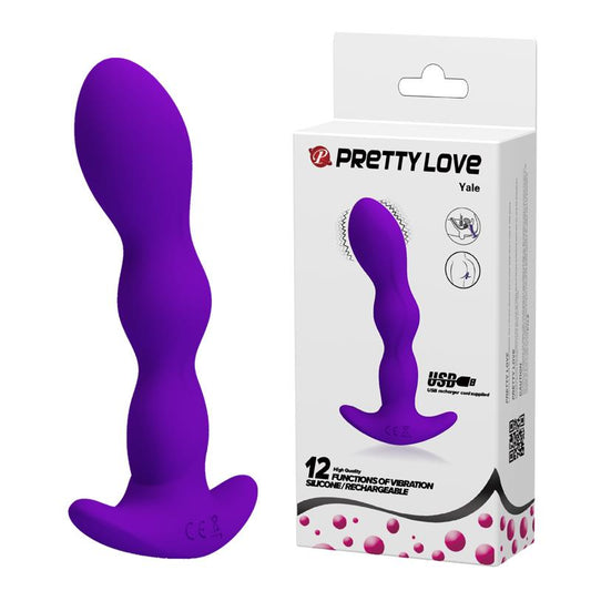 1-Korek analny plug silikonowy wibrujący 12tryb 14cm-1