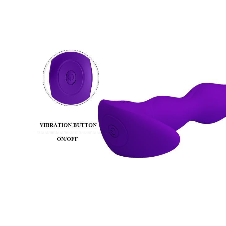 7-Korek analny plug silikonowy wibrujący 12tryb 14cm-7