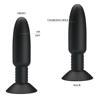 3-Korek analny z wibracjami rotacją przyssawka 14cm-3