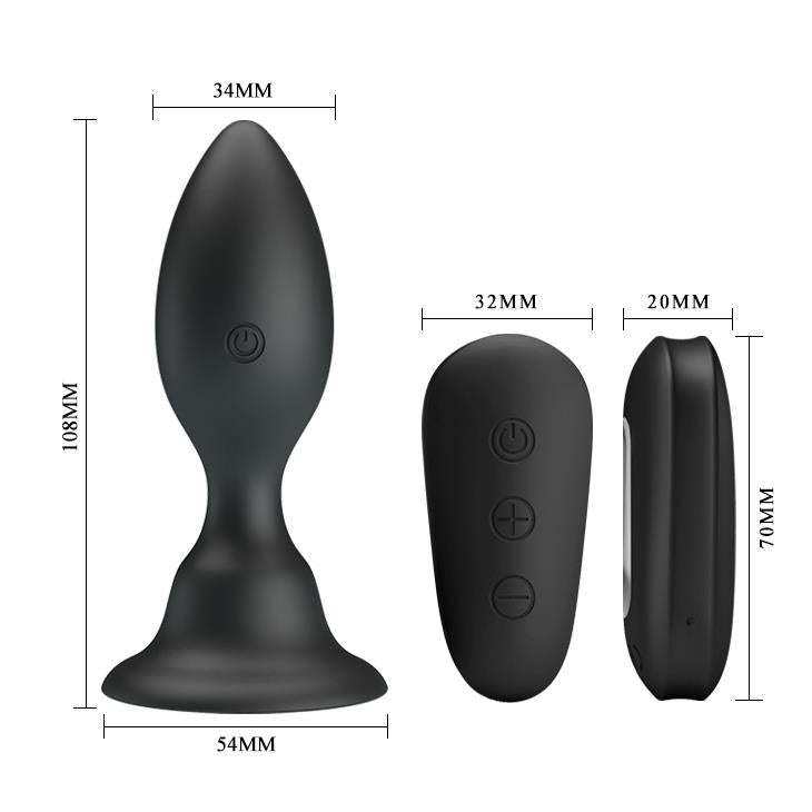 3-Wibrujący korek analny z pilotem 12 trybów 10cm-3