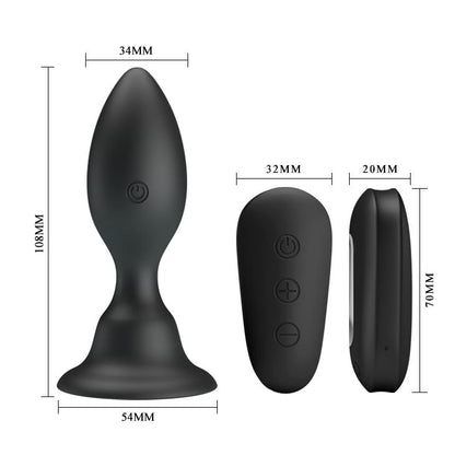 3-Wibrujący korek analny z pilotem 12 trybów 10cm-3