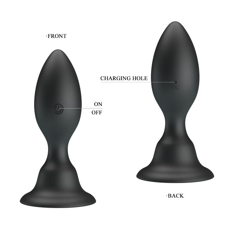 3-Korek analny z przyssawką wibrująca wtyczka 10cm-3