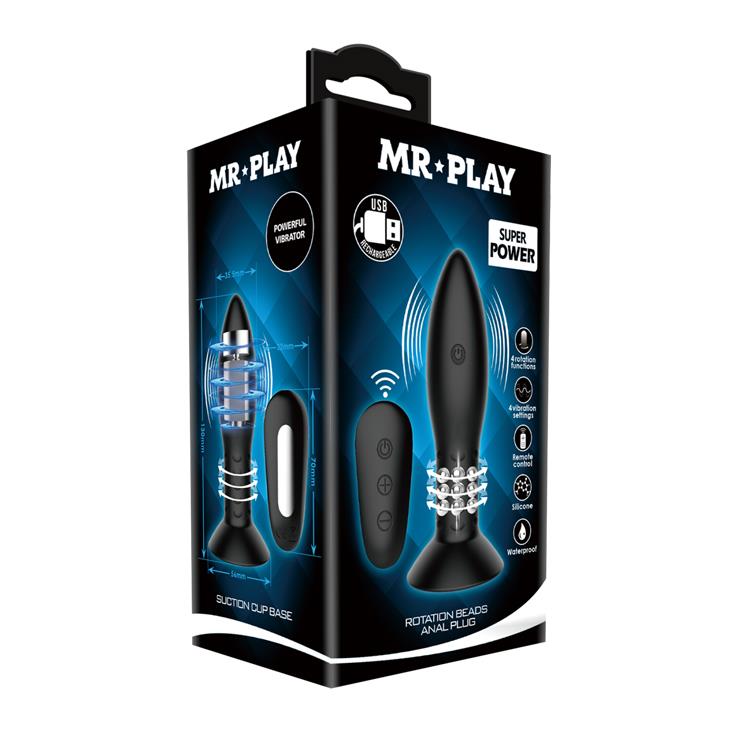 6-Korek analny z rotacją wibracją plotem 13cm 4tryby-6