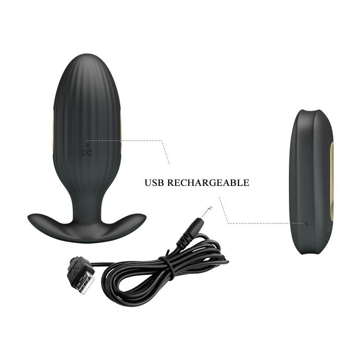7-Elektrostymulacja korek plug analny wibrujący 9cm-7