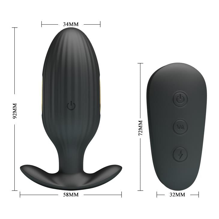 8-Elektrostymulacja korek plug analny wibrujący 9cm-8