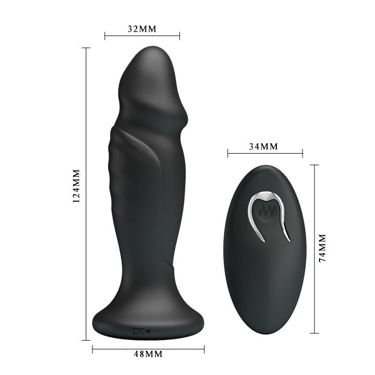 4-Mini penis korek analny wibrujący na pilota 12cm-4