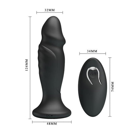 4-Mini penis korek analny wibrujący na pilota 12cm-4