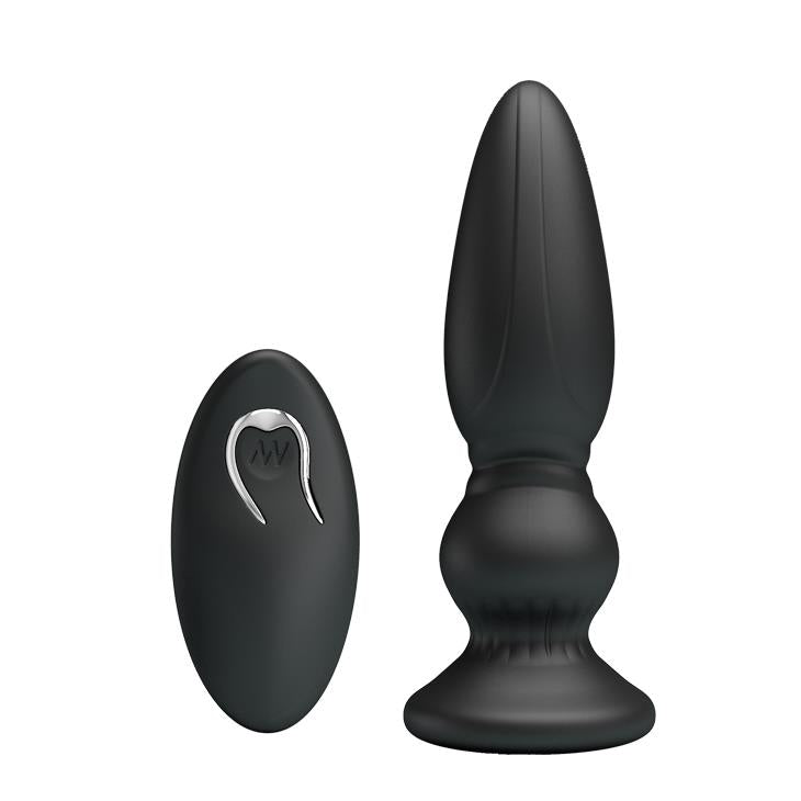 1-Mocny wibrujący ładowany korek analny 12cm 12tryb-1