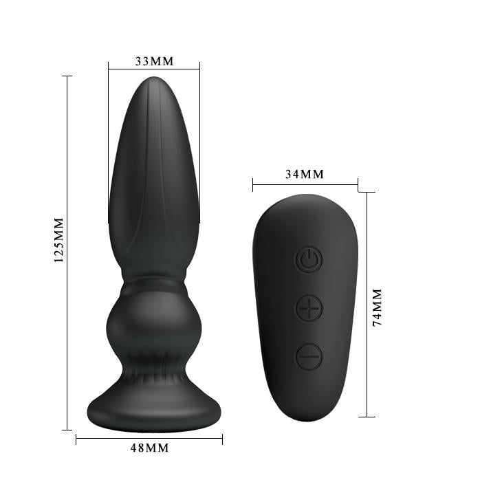 4-Mocny wibrujący ładowany korek analny 12cm 12tryb-4