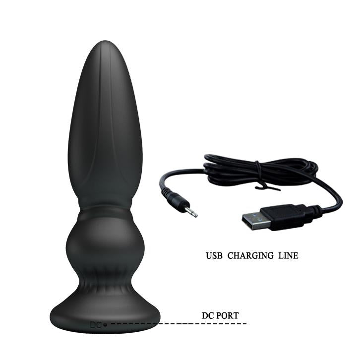 6-Mocny wibrujący ładowany korek analny 12cm 12tryb-6