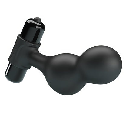 3-Mr. Play Silicone Anal Plug, 10 functions of vibration Black-3