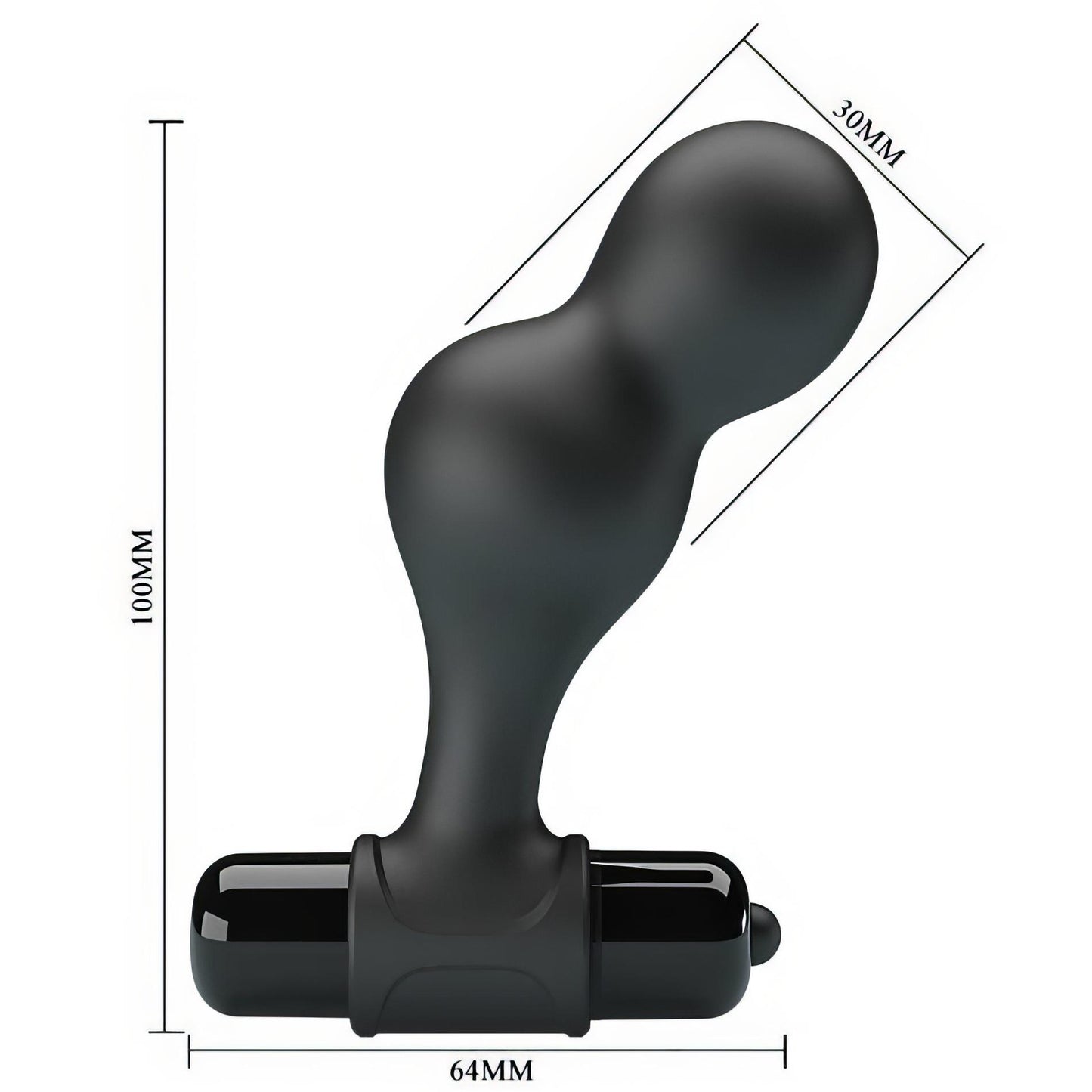 4-Mr. Play Silicone Anal Plug, 10 functions of vibration Black-4